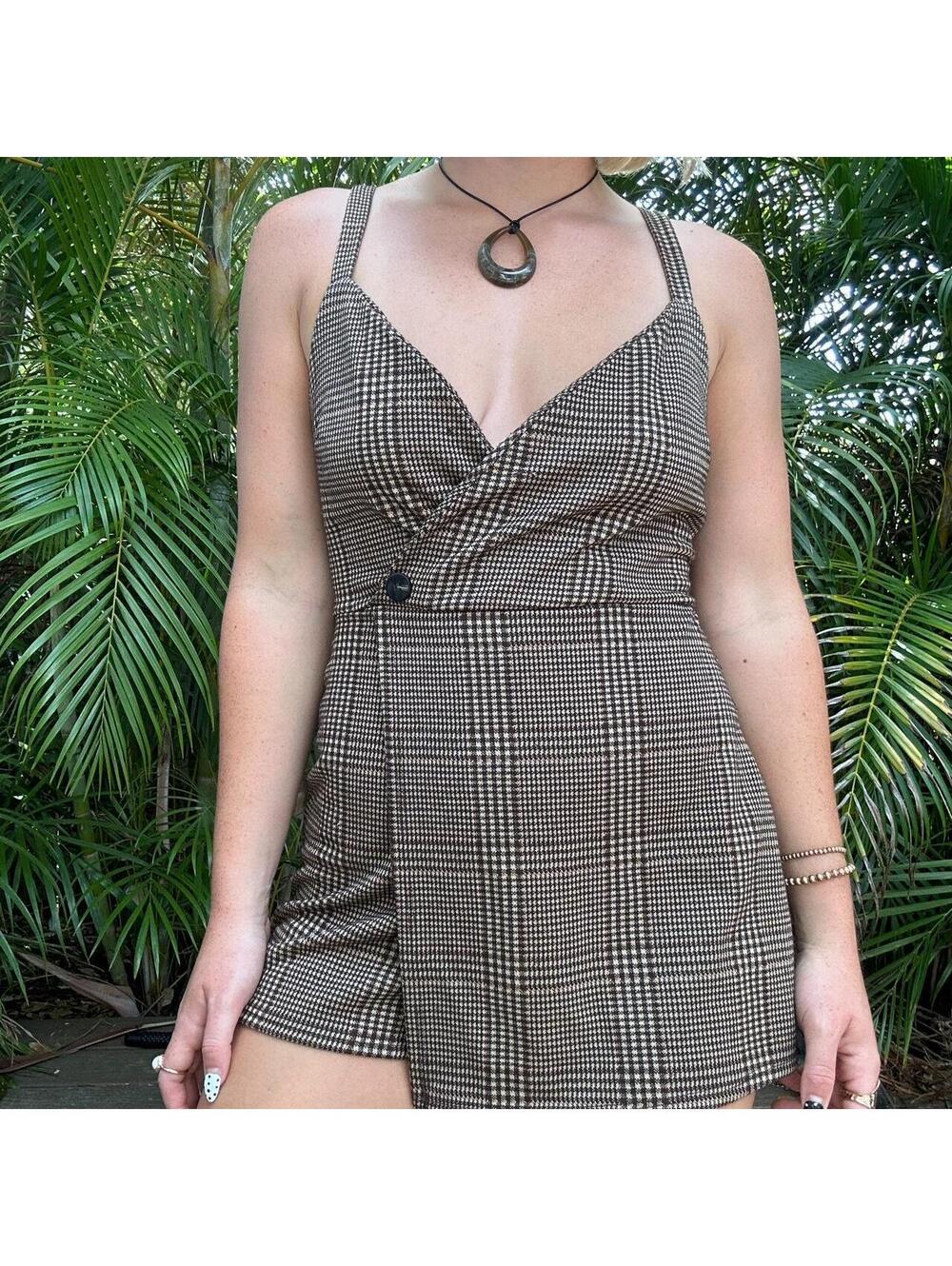 PLAID MINI ROMPER
